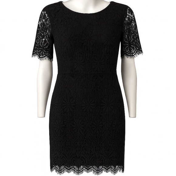 🖤 MSLG Black Lace Sheath Dress – Size Medium - Picture 1 of 8